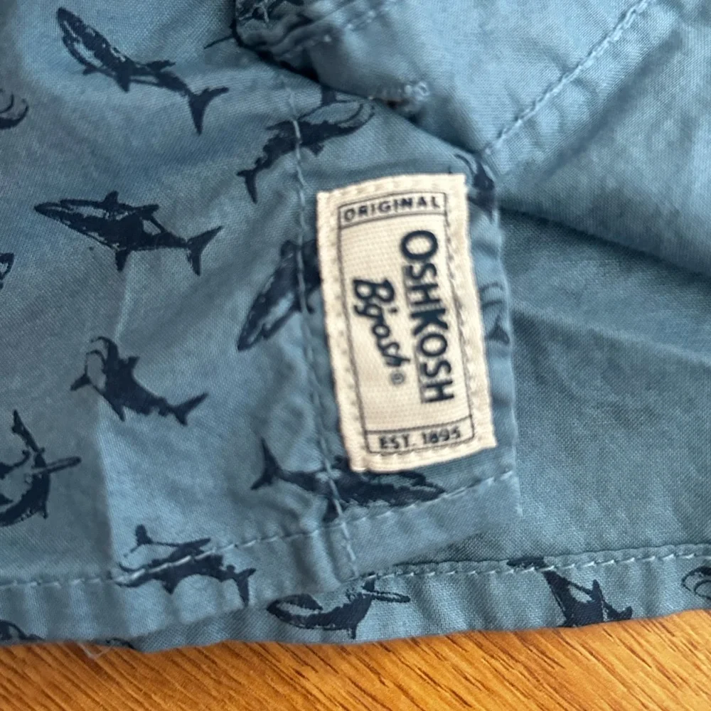 OshKosh B'gosh Navy Shark Pattern Button Down Shirt